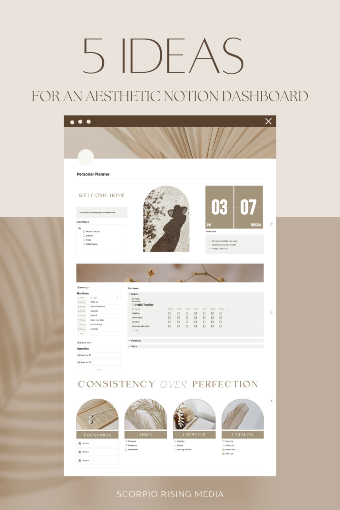 Five Notion Aesthetic Ideas For Your Dashboard Scorpio Rising Media